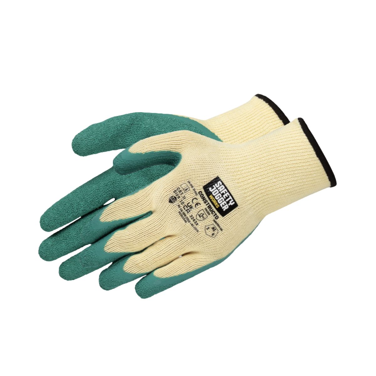 Buy Safety Jogger Constructo 3243X Gloves at Zeroxh Chemicals. EN388 certified, latex coated, and seamless cotton comfort. Professional grade.