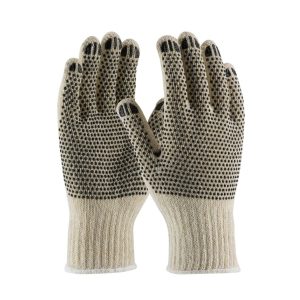PVC Polka Dotted Cotton Knitted Work Gloves