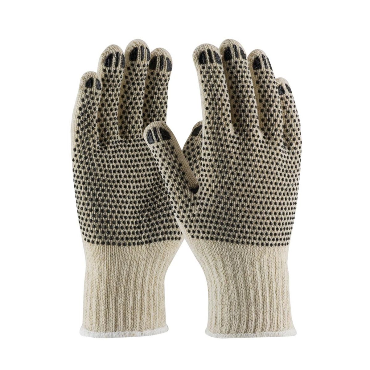 PVC Polka Dotted Cotton Knitted Work Gloves