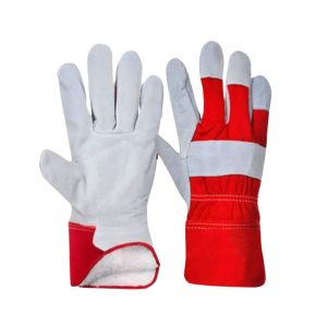Buy Leather Palm Safety Gloves at Zeroxh Chemicals. Durable split leather, breathable back, and safety cuff. For construction & labor.